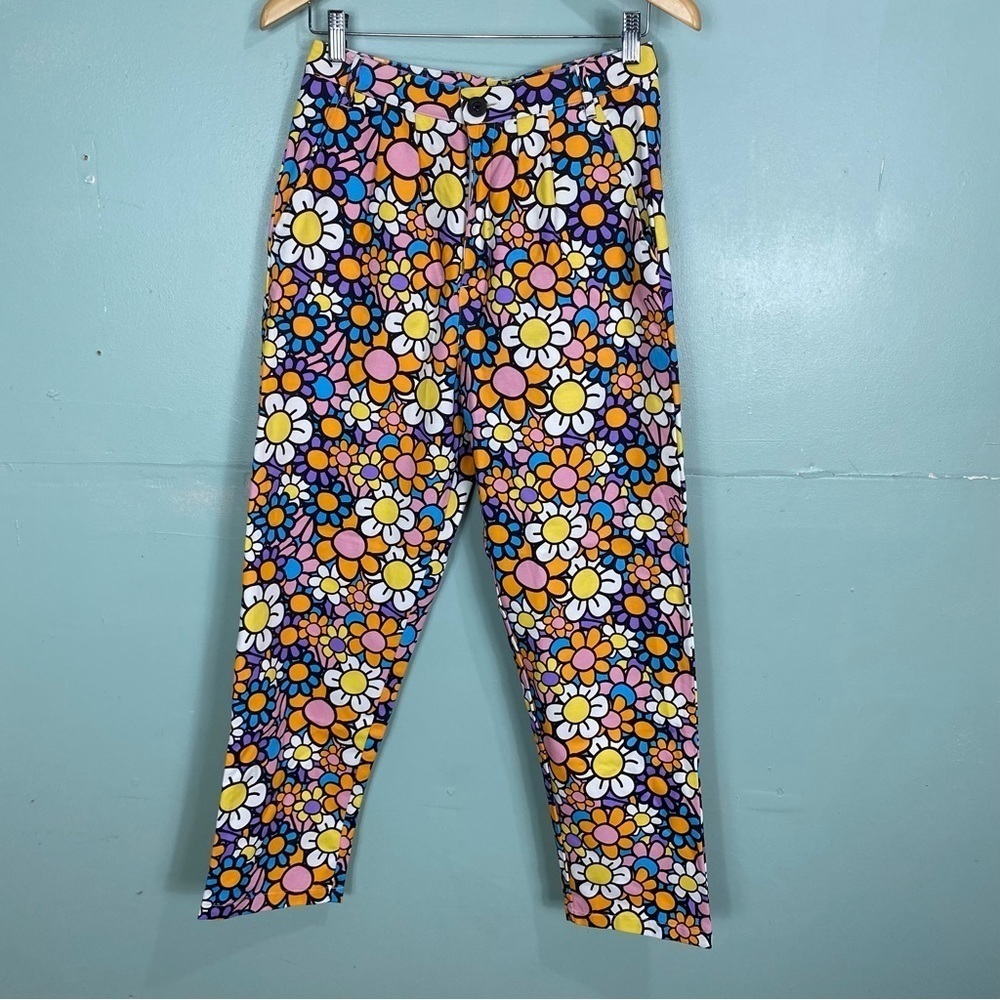 Lazy Oaf Floral‎ Pants Sz UK 10, US 6 All Over Flowers Peggy